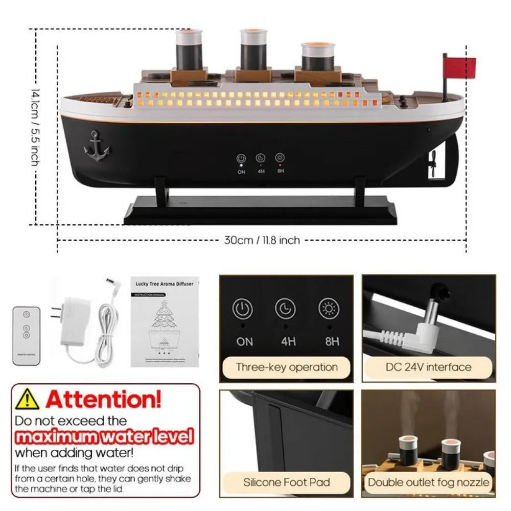 Titanic Humidifier 250ml – Aromatherapy Diffuser with LED Lights